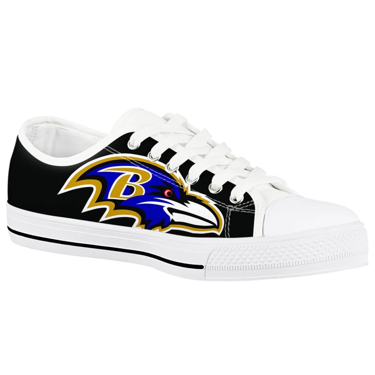 Women's Baltimore Ravens Low Top Canvas Sneakers 010